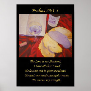 Psalm 23 . Stilles Wasser. Christliche Kunst Poster