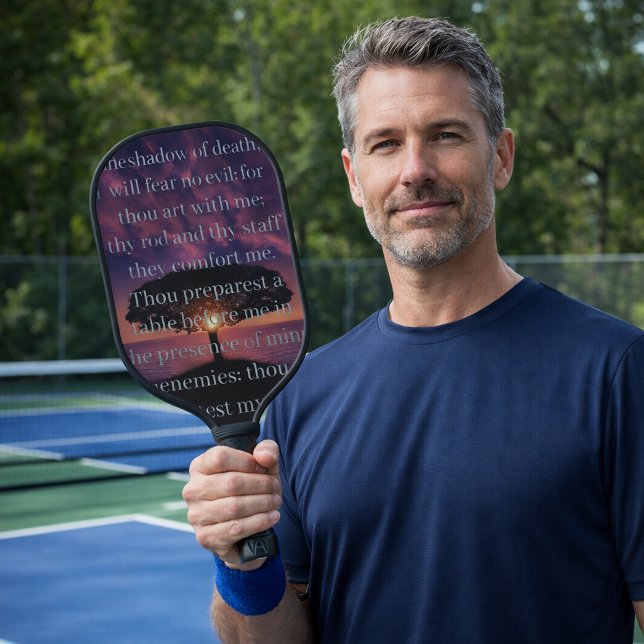 Psalm 23 Sunset Tree Christlich Pickleball Schläger (Von Creator hochgeladen)