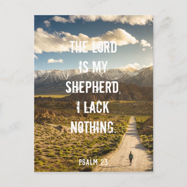 Psalm 23 The LORD is my shepherd, Scripture Poster Postkarte (Vorderseite)