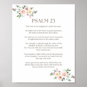 Psalm 23 Übersetzung: Der Herr ist mein Hirte Poster