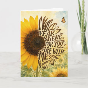 Psalm 23 Vers 4 in Sonnenblume Karte