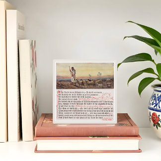 Psalm 23 Vintage Art Tabletop Fotoplatte