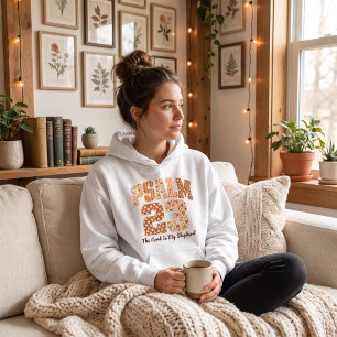 Psalm 23, Vintage-Patchworkstoffe, warmes Braun Hoodie