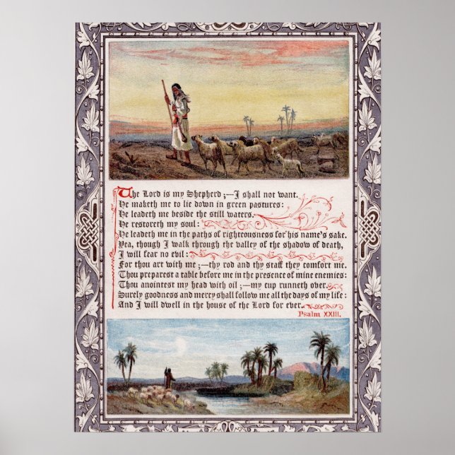 Psalm 23 Vintage Poster (Vorne)