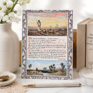 Psalm 23 Vintage Postkarte