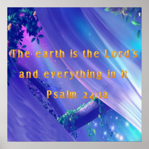 Psalm-24:1 ein Bibel-Vers auf christlichem Plakat