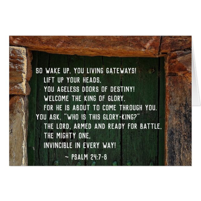 Psalm 24:7-8 King of Glory, Bible Verse Card (Vorderseite (Horizontal))
