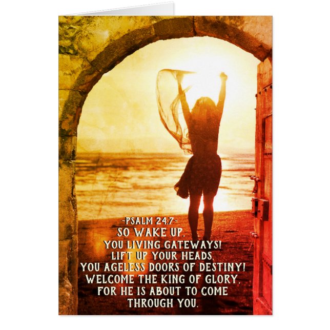 Psalm 24:7-9 King of Glory, Bible Verse Card (Vorne)