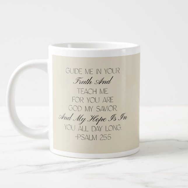 Psalm 25:5 Hoffnung Bibelvers Tasse (Links)