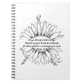 psalm 27:14 Bibel Verse Notebook Notizblock