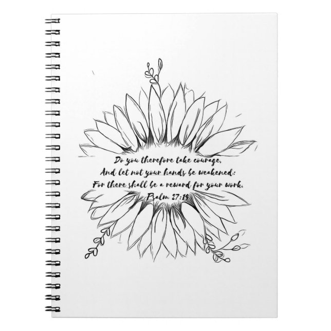psalm 27:14 Bibel Verse Notebook Notizblock (Vorderseite)