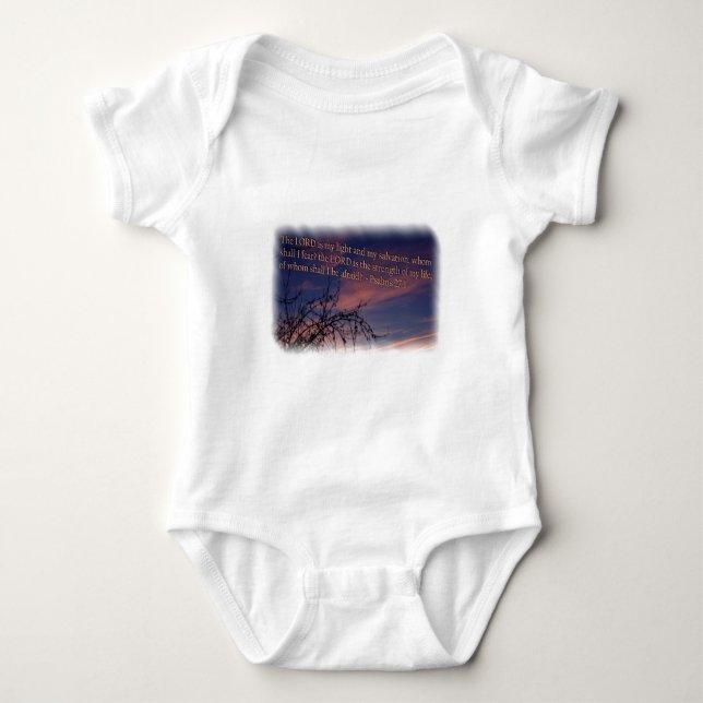 Psalm 27:1 am Morgengrauen Baby Strampler (Vorderseite)