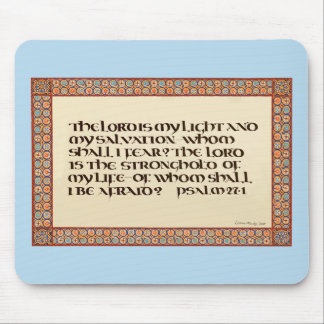 Psalm 27:1 beleuchtete Kalligrafie-Schrift Mousepad