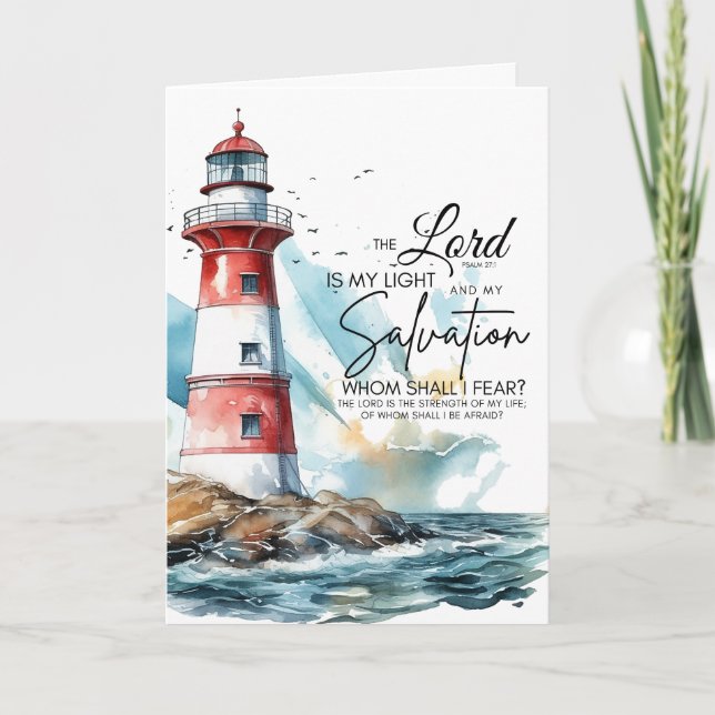 Psalm 27:1 Bibel LORD ist mein Licht und meine Erl Karte (Vorderseite)