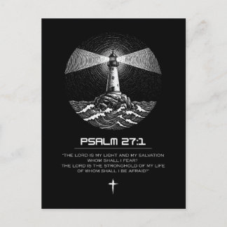 Psalm 27:1 Bible Verse Tshirt | Christian Postkarte