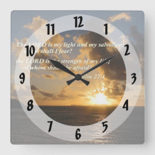 Psalm 27 1 Der Herr ist mein Licht Quadratische Wanduhr