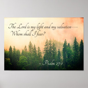 Psalm 27:1 Der Herr ist mein Licht und meine Erret Poster