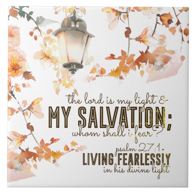 Psalm 27:1 Der Herr ist meine Light & Salvation Bi Fliese (Vorderseite)