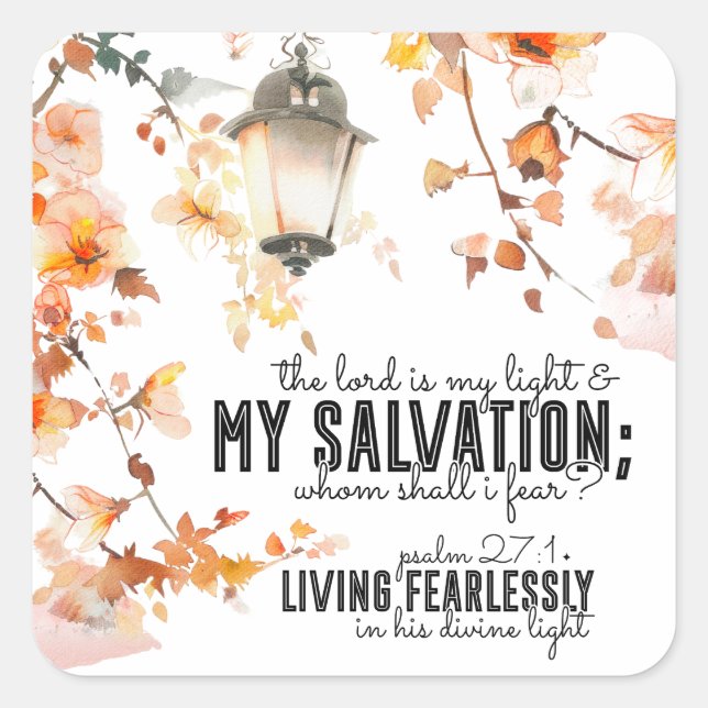 Psalm 27:1 Der Herr ist meine Light & Salvation Bi Quadratischer Aufkleber (Vorderseite)