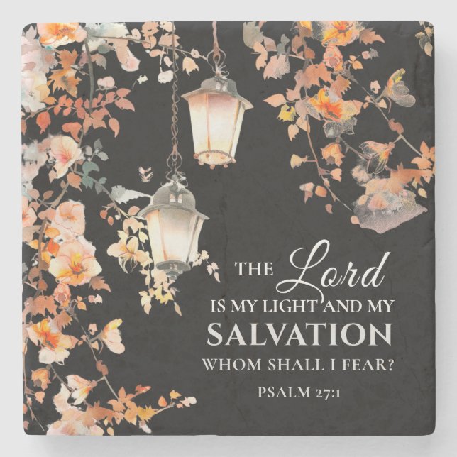 Psalm 27:1 Der Herr ist meine Light & Salvation Bi Steinuntersetzer (Vorderseite)