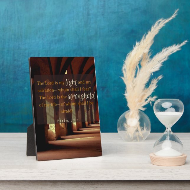 Psalm 27:1 Helle und feste Tafel Fotoplatte (Seite)