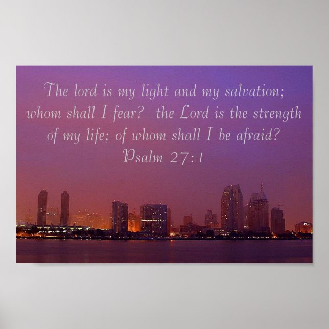 Psalm 27:1 Skyline-Poster Poster (Vorne)