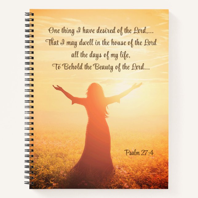 Psalm 27:4 One Thing I Desired of the Lord Bible Notizbuch (Vorderseite)