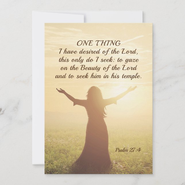 Psalm 27:4 One Thing I Desired of the Lord Card (Vorderseite)