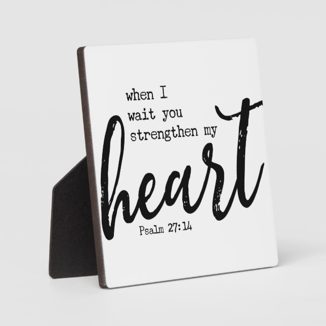 Psalm 27:4 Wait Bible Scripture Farmhouse Sign Fotoplatte (Vorderseite)