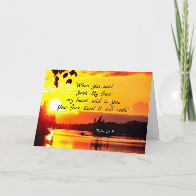 Psalm 27:8 Ihr Gesicht LORD Ich werde Bibel suchen Karte (Vorderseite)