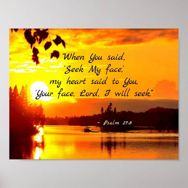 Psalm 27:8 Ihr Gesicht LORD Ich werde Bibel suchen Poster (Vorne)