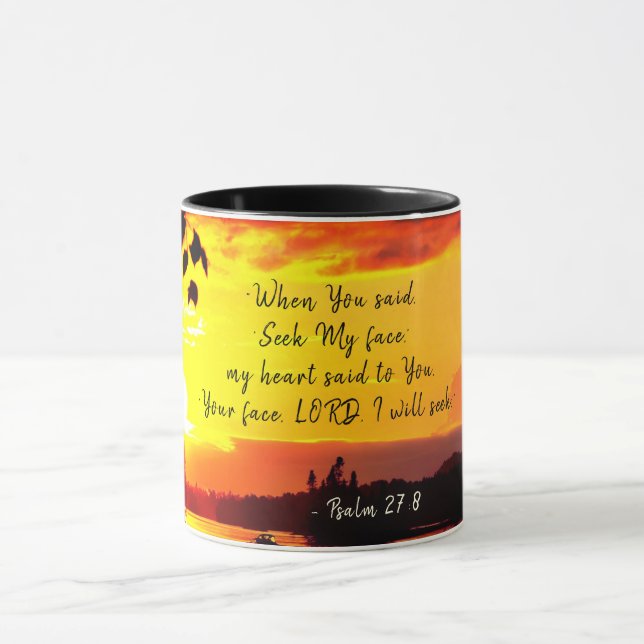 Psalm 27:8 Ihr Gesicht LORD Ich werde Bibel suchen Tasse (Zentrum)