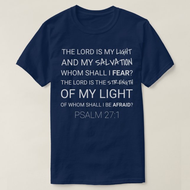 Psalm 27 Bibel Christliche Glaubenssätze T-Shirt (Design vorne)