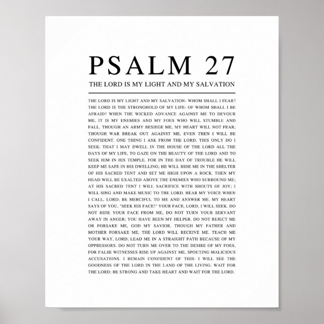 Psalm 27 Der Herr ist mein Licht und meine Errettu Poster (Vorne)