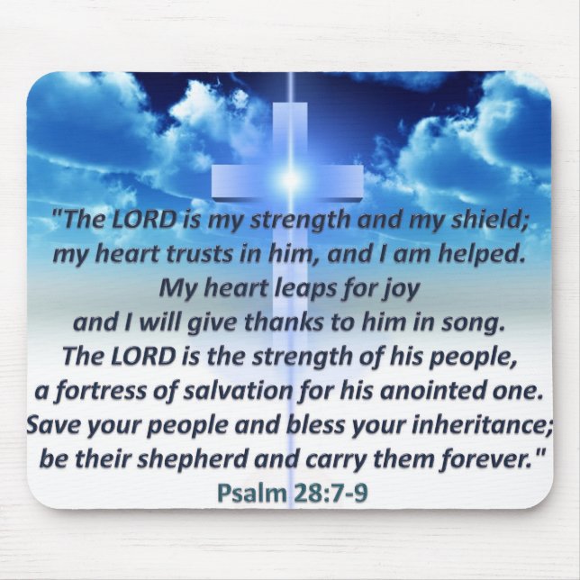 Psalm-28:7 - 9 mousepad (Vorne)