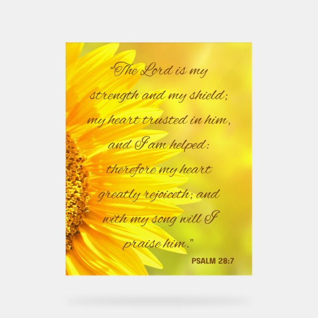 Psalm 28:7 Acryl-Schild - "Der Herr ist... Acrylschild (Vorderseite)