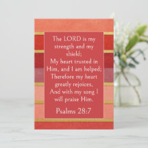 Psalm 28:7 Bibelvers, Pfirsich Gold Rot Burgunder