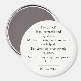 Psalm 28:7 Bibelvers, Stärkeschrift Modern Magnet