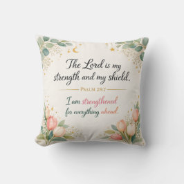 Psalm 28:7 Bible Verse, Messianic Jewish Decor Kissen