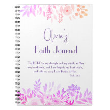 Psalm 28:7 Fröhliches Pink Lilac Floral Gebet