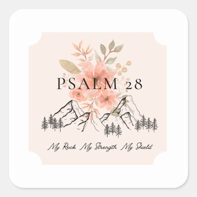 Psalm 28 Square Stickers (Vorderseite)