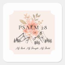 Psalm 28 Square Stickers