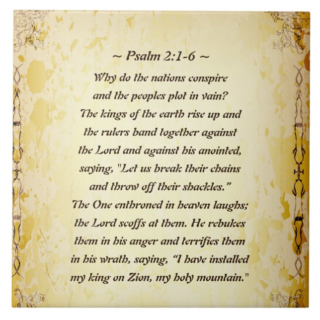 Psalm 2 1-6 Warum verschwören die Nationen, Fliese (Vorderseite)