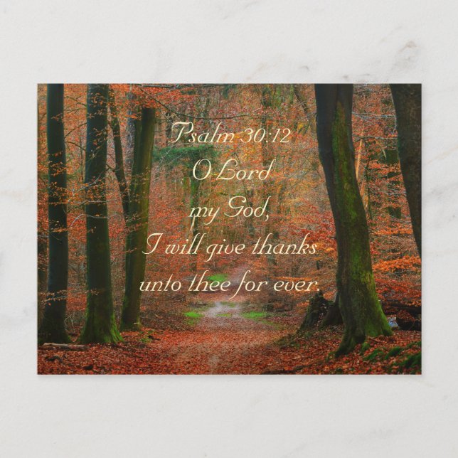Psalm 30:12 Danke an die Lord Postcard Postkarte (Vorderseite)