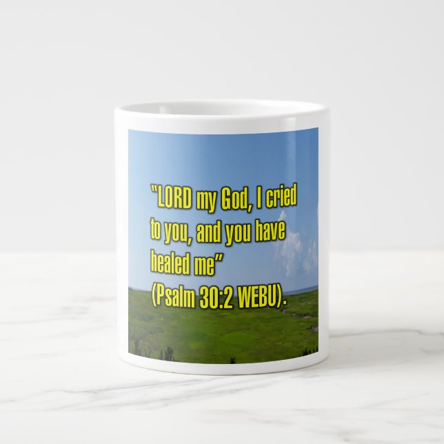 Psalm 30:2 WEBU Mug Jumbo-Tasse (Vorderseite)