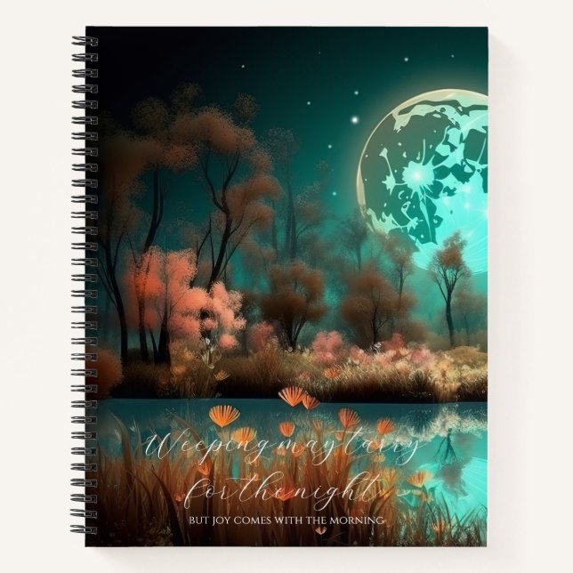 Psalm 30:5 Green Moon Custom  Notizbuch (Vorderseite)