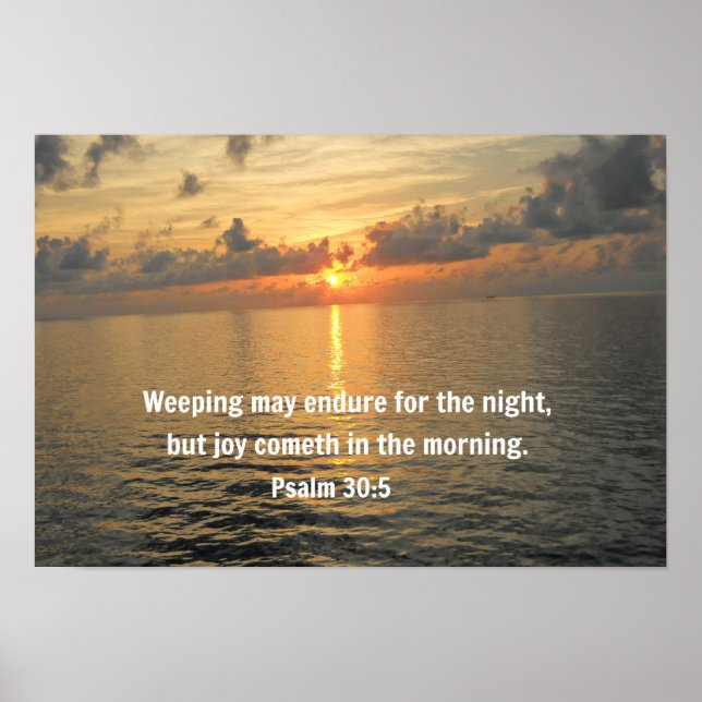 Psalm 30:5 Weeping may endure for a night... Poster (Vorne)