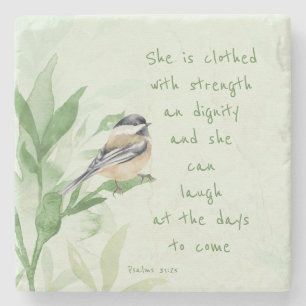 Psalm 31:25 Sie ist bekleidet mit einer Festigkeit Steinuntersetzer