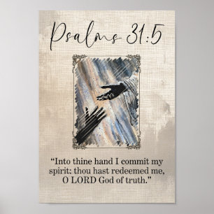 Psalm 31:5 Hand Gottes Wandkunst-Druck Poster