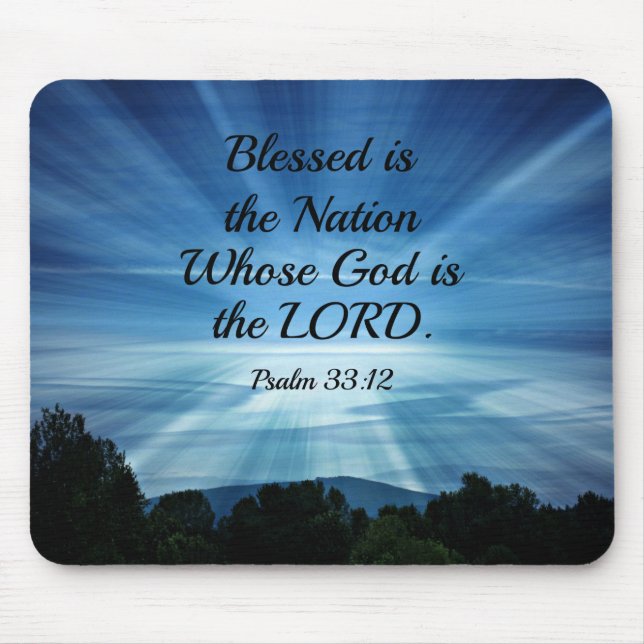 Psalm 33:12 Gesegnet ist die Nation, deren Gott de Mousepad (Vorne)